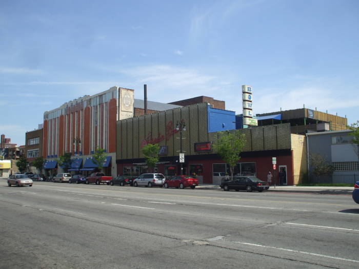 The Garden Bowl and Majestic Theatre along Woodward Avenue in Detroit.