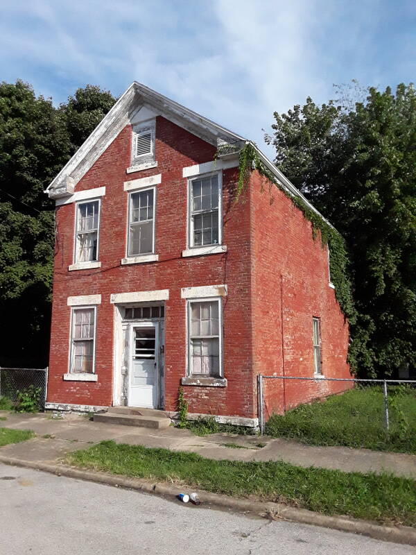 Old brick house in Cannelton, Indiana.