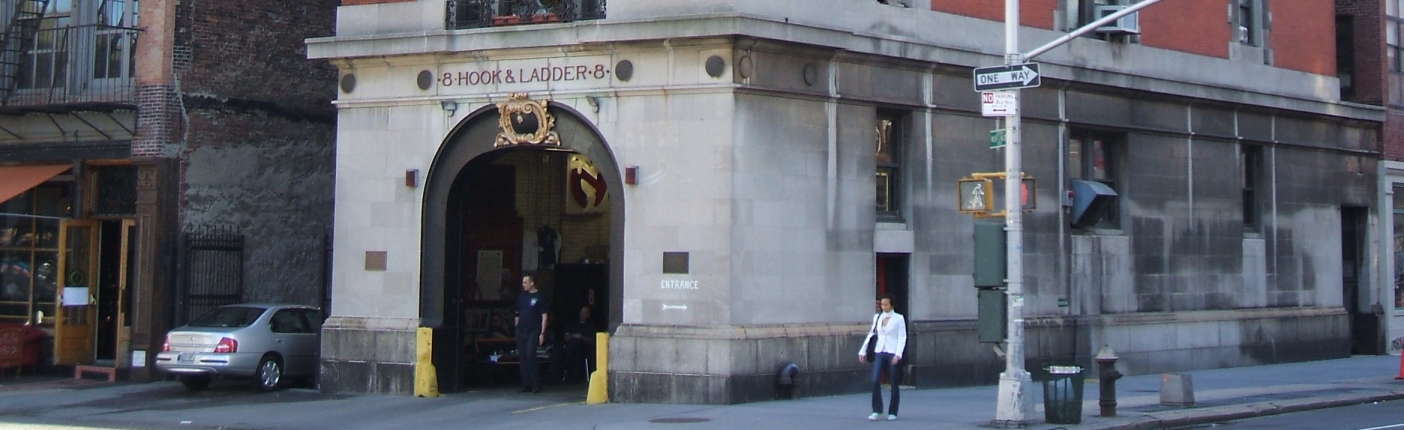 Ghostbusters headquarters in a current New York Fire Department station at 10 North Moore Street.