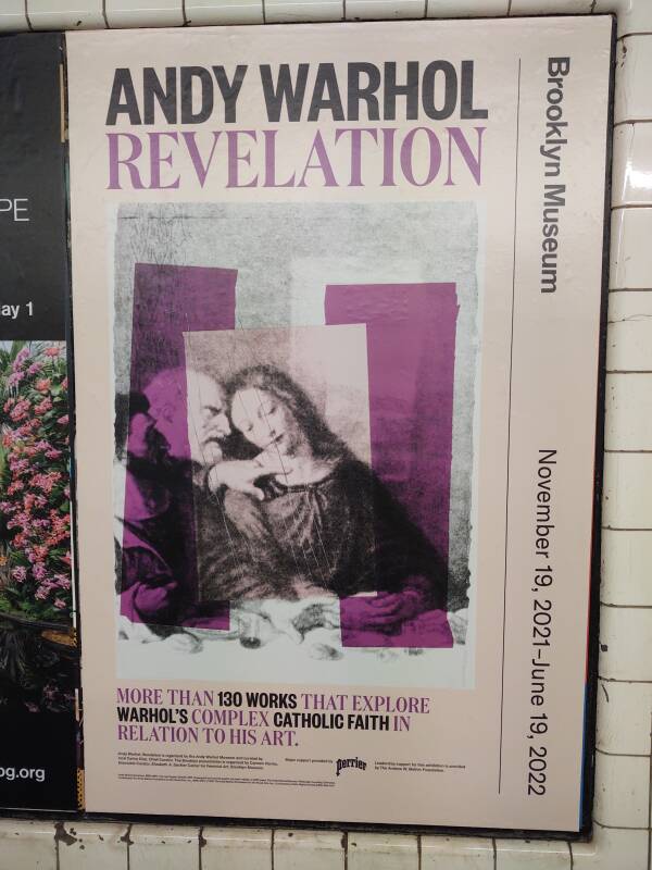 Poster for 'Revelation', special exhibit of Andy Warhol's religious-themed art.