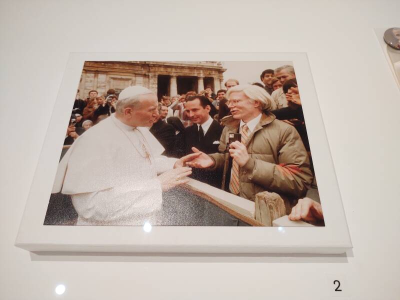 Andy Warhol with Pope John Paul II.