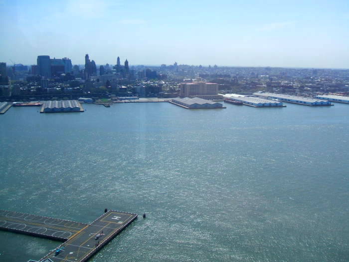 Downtown Manhattan Heliport and Brooklyn waterfront.