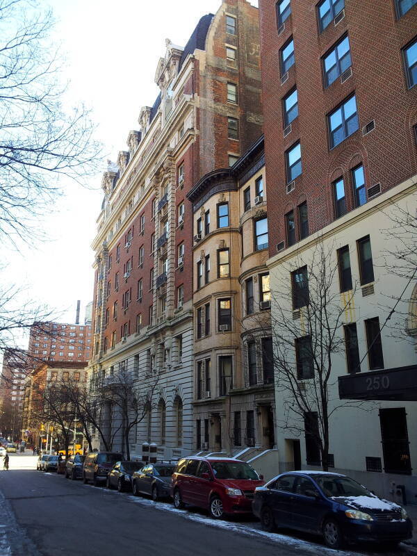 Neighborhood around Humphrey Bogart's childhood home at 245 West 103rd Street between Broadway and Riverside Park.