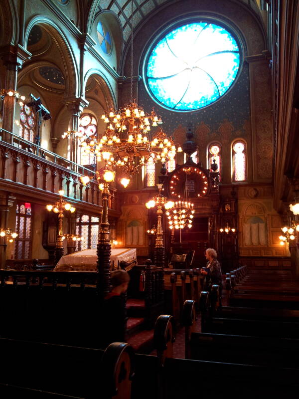 Interior of Eldridge Street Synagogue on the Lower East Side.
