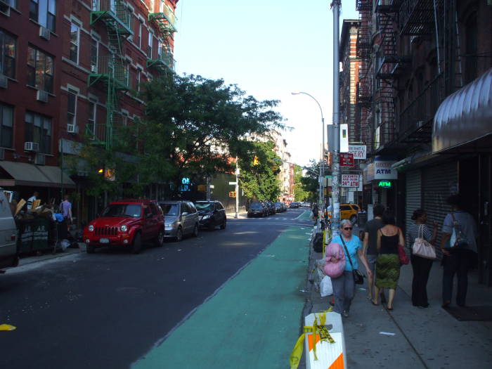 On Rivington Street between Essex and Norfolk.