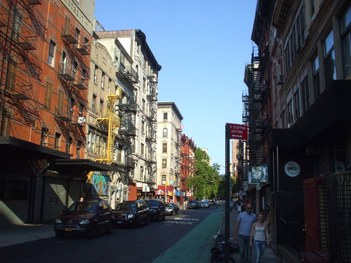 On Rivington Street between Suffolk and Clinton.