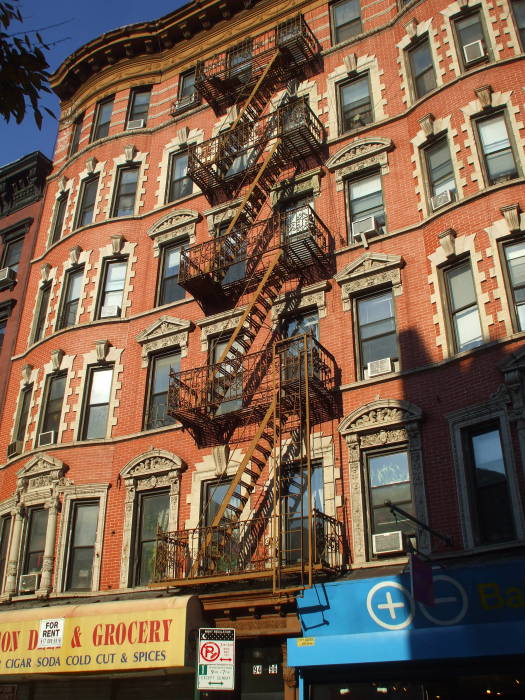 On Rivington Street between Orchard and Ludlow.