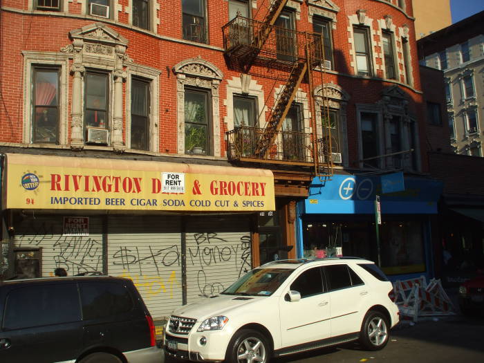 On Rivington Street between Orchard and Ludlow.