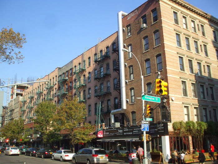 On Rivington Street crossing Allen.