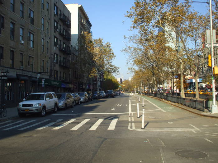 On Rivington Street crossing Allen.