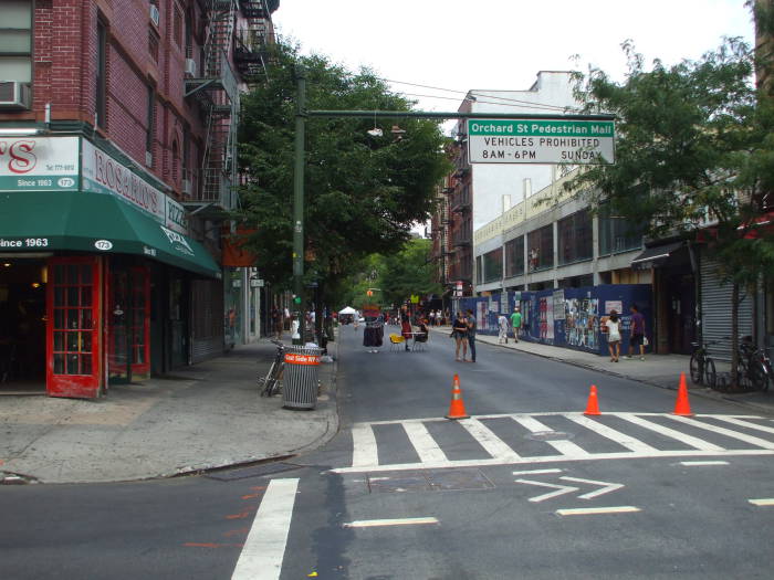 On Stanton Street looking north on Orchard Street.