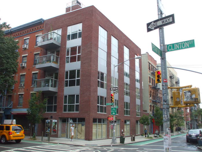 On Stanton Street crossing Clinton Street.