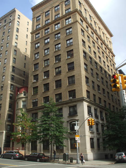 Stan Lee's birthplace, West End Avenue and West 98th Street on the Upper West Side of Manhattan in New York. Northeast corner.