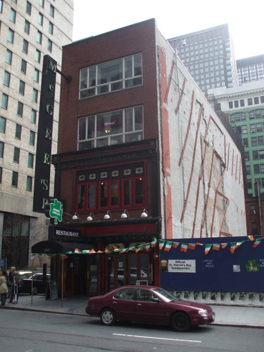 Exterior of McGee's bar in New York, model for MacLaren's bar in 'How I Met Your Mother'.  Daytime view looking southeast across 55th Street.