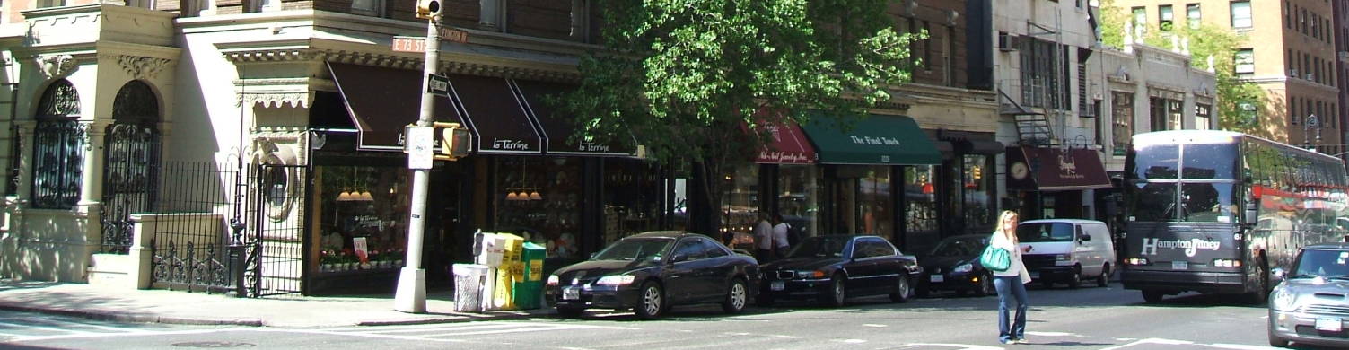 Street scene on New York's Upper West Side, the Ottoman Sultan's home is in the background.