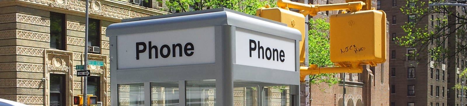 One of the last 4 enclosed 'Superman' style phone booths in Manhattan.