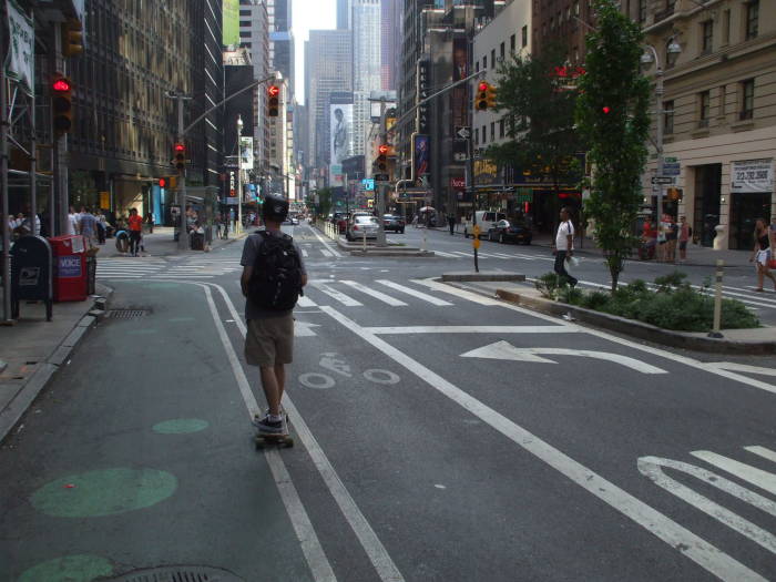 South on Broadway from Columbus Circle to Times Square.