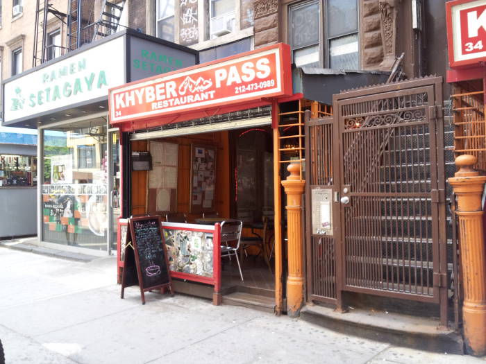 South side of St. Marks Place between Third Avenue and Second Avenue in the East Village.