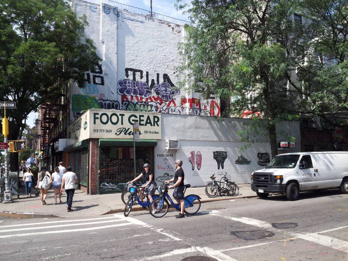 South side of St. Marks Place between 2nd Avenue and 1st Avenue in the East Village.