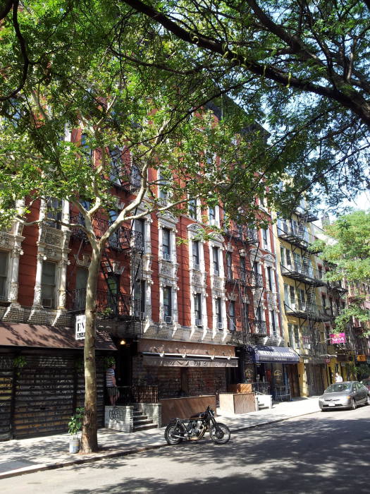 South side of St. Marks Place between First Avenue and Avenue A in the East Village.