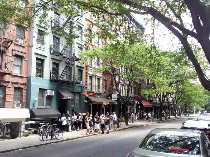North side of St. Marks Place between First Avenue and Avenue A in the East Village.