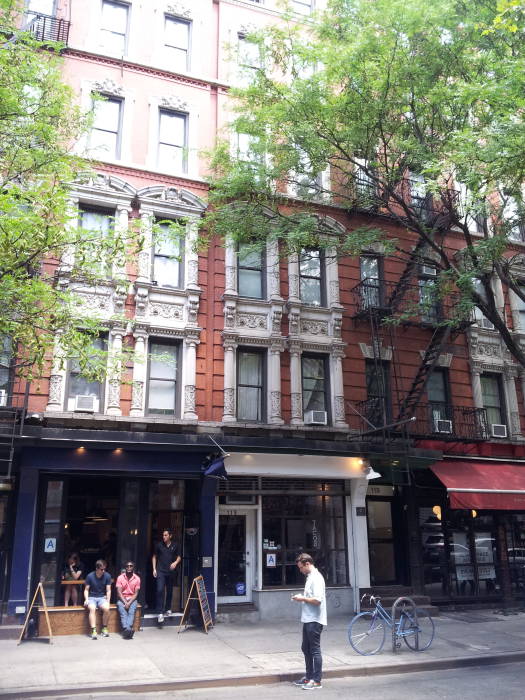 North side of St. Marks Place between First Avenue and Avenue A in the East Village.