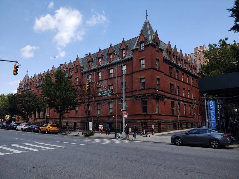 One possible site of the Hotel Lamprey, the HI hostel on Amsterdam Avenue at 103rd Street on the Upper West Side of Manhattan.