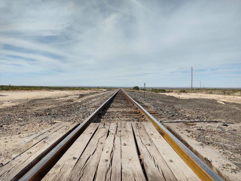 Looking down the tracks from Acme toward Roswell.