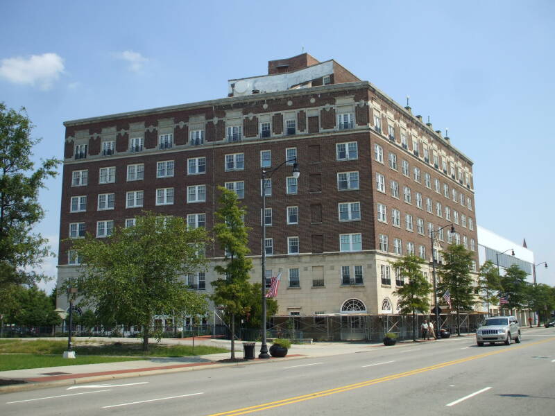 Large old hotel near the Amtrak station in Fayetteville, North Carolina.