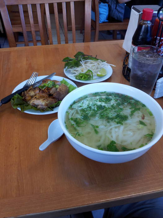 Large bowl of phở at Golden Lotus in the Tenderloin district of San Francisco, just around the corner from where Dashiell and Jose Hammett lived.