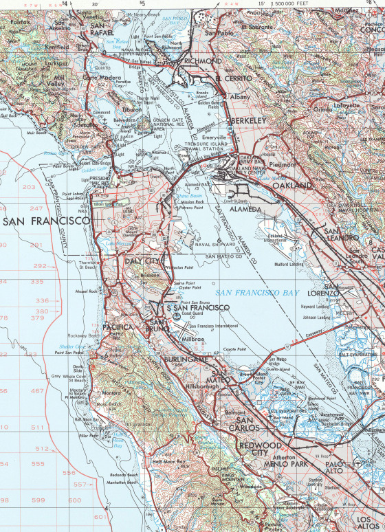 1:1000000 map of the Bay Area